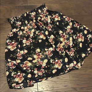LuLaRoe Black Floral Skater Skirt